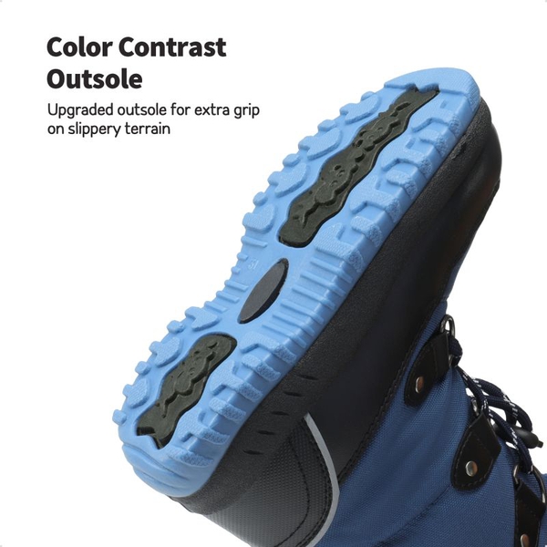 Kids Camouflage Slip Resistant Snow Boots - DARK BLUE - 3